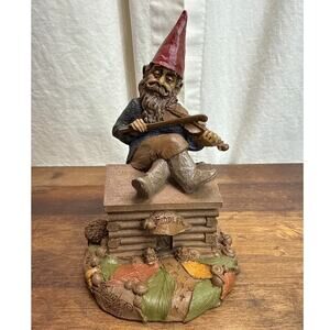 Vintage Fiddler Gnome Sculpture No. 25 Hand Crafted Tom Clark Cairn Studios 1988